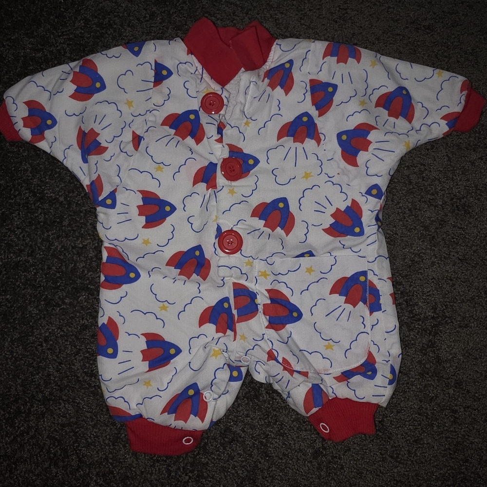 Vtg All Over Print Hopscoth One Piece